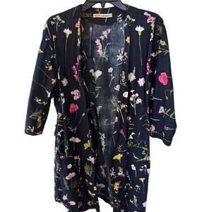 Modern Kimono Floral Open Front Kimono One Size EUC Robe Cottagecore Fairy